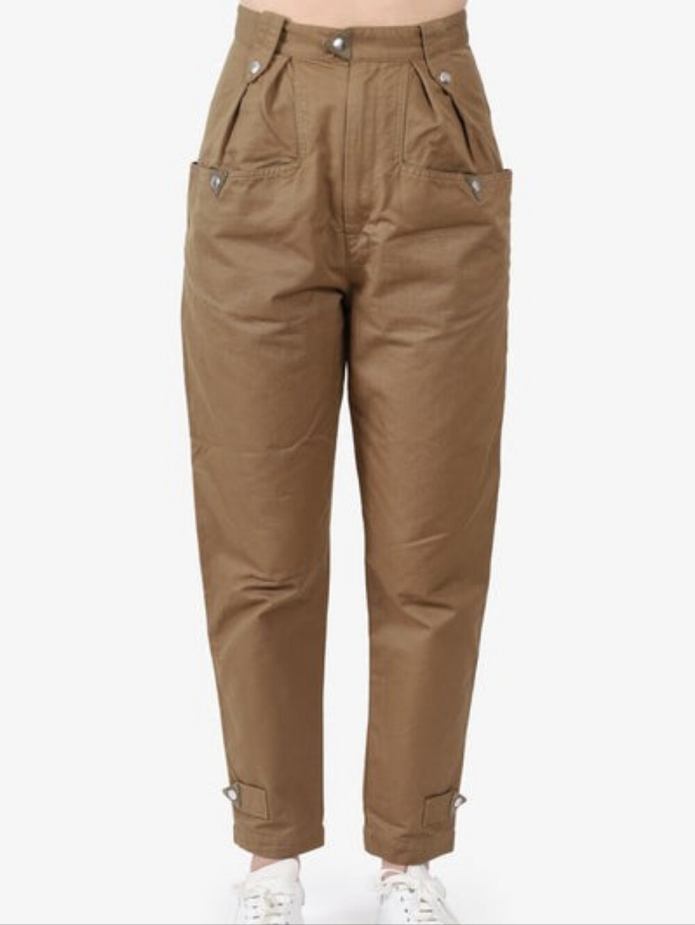 Isabel Marant Etoile Pulcie High Rise Trousers Cotton Canvas Tapered Pants 34
